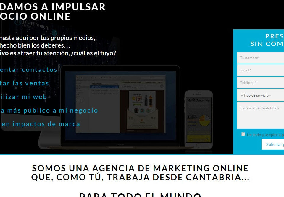 Marketing Online en Cantabria, microsite